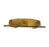Truth 39.10 side adjust tandem patio door roller with zinc plated steel housing and 1-1/4" steel wheels.