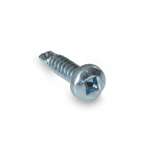 An image of a #8, 1-1/4 inch self tapping screw with a Robertson head.