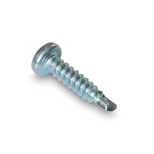 An image of a #8, 1-1/4 inch self tapping screw with a Robertson head.