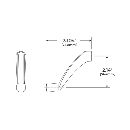 Technical image of Truth, AmesburyTruth 11454 window operator contour handle, window crank handle.