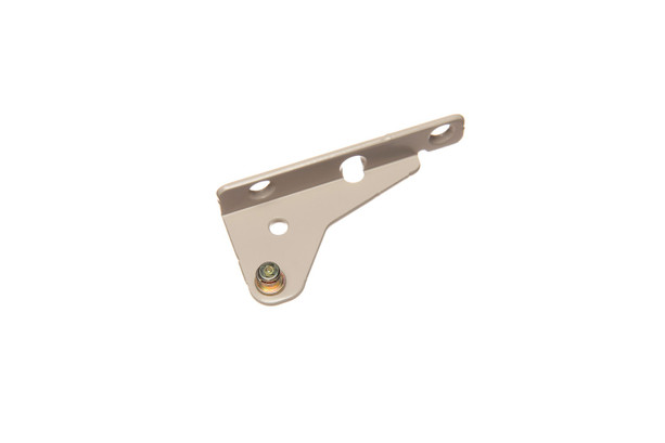 Truth 14691 right-hand casement operator snap stud bracket, E-Gard coated, with three screw holes and the stud at one corner.