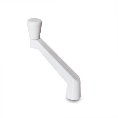 A photo of an Amesbury Truth, white window crank handle. Part number 10579