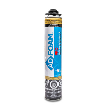 ADFOAM PRO 1875 low expansion polyurethane foam can, front label view showing R5 rating and gun-grade application