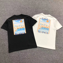 CASABLANCA T-SHIRT Black White pool