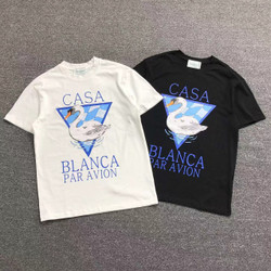 CASABLANCA t-shirt black white swan