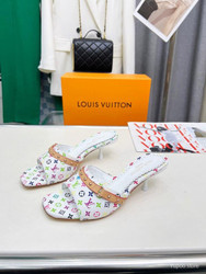 Louis Vuitton Multicolor Leather Heeled Mule Louis Vuitton Multicolor Leather Heeled Mule