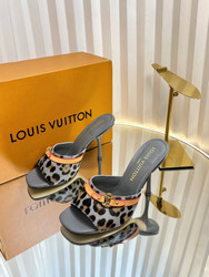 Louis Vuitton high heeled sandals GREY-LEO