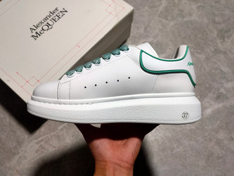 ALEXANDER MCQUEEN SOLE LEATHER SNEAKERS WHITE/WHITE/GREEN
