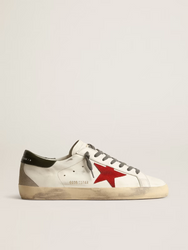 GOLDEN GOOSE Men's Super-Star with red suede star and green leather heel tab | 145