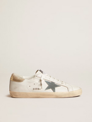 GOLDEN GOOSE Super-Star with suede star and platinum snake-print leather heel tab | 217
