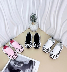 KIDS SNEAKER 2024 Kids Dolce & Gabbana Pink Black White Fabric Slip-On