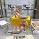 Fendi Pink Fabric Leather High Heel