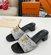 Louis Vuitton Black White Tweed Heels
