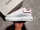 ALEXANDER MCQUEEN SOLE LEATHER SNEAKERS WHITE/WHITE/PINK