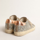 GOLDEN GOOSE Super-Star in platinum glitter with dove-gray suede star | 800