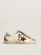 GOLDEN GOOSE Super-Star with burgundy glitter star and silver heel tab | 539