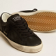 GOLDEN GOOSE Men's Super-Star in black nubuck with perforated star and black nubuck heel tab | 250