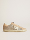 GOLDEN GOOSE Women’s Super-Star in silver glitter with leather star and heel tab | 320