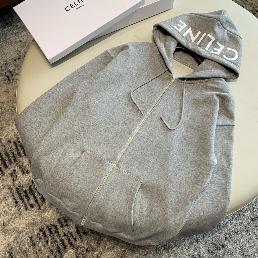 CELINE Gray ZIP Hoodie