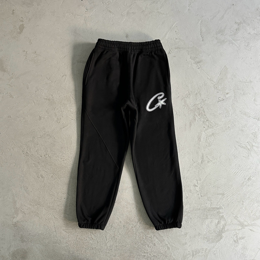 Corteiz satin C-star applique suit-black