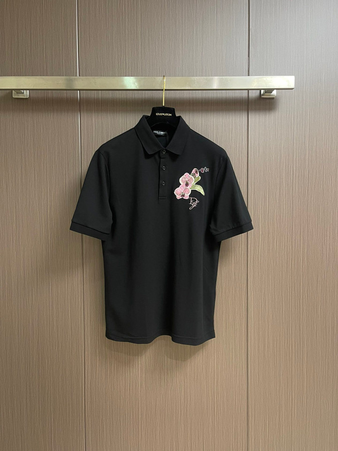 Dolce & Gabbana Lapel Knitted POLO black
