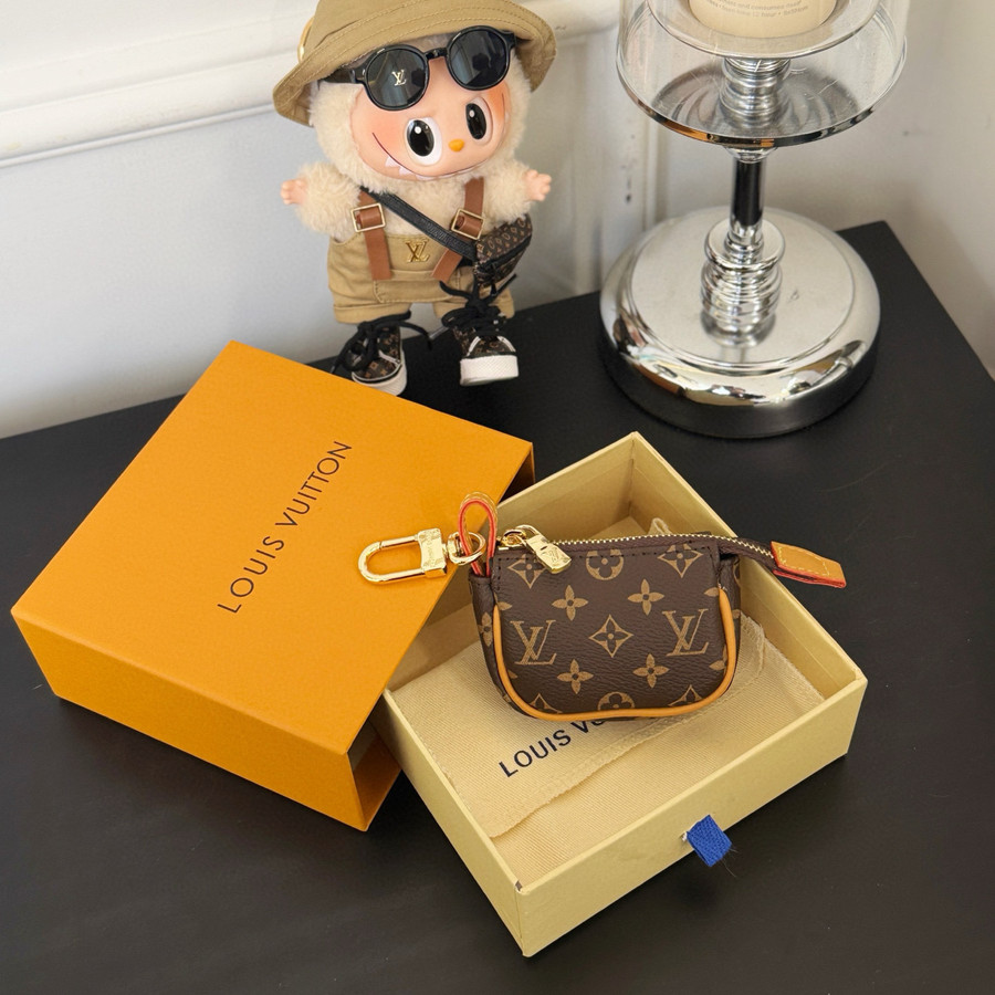 LV bag charm purse brown