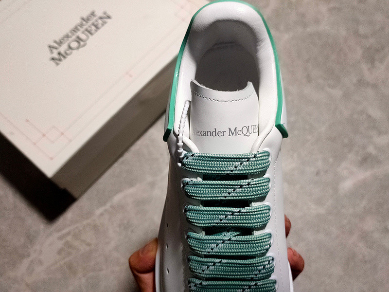 ALEXANDER MCQUEEN SOLE LEATHER SNEAKERS WHITE/WHITE/GREEN