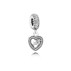 Jewelry heart tag charm in sterling silver with enamel finish, small