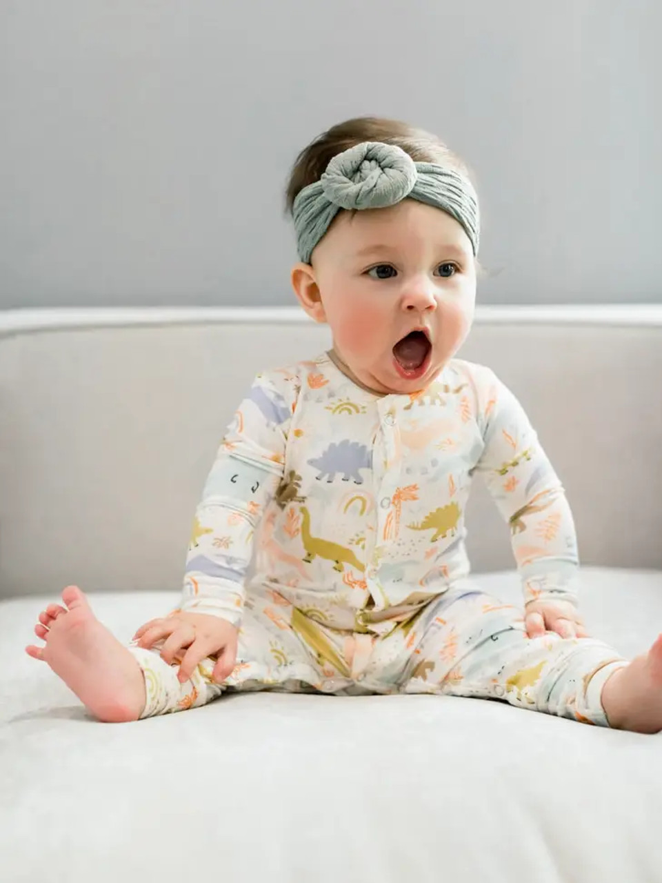 Ollie Jay Bamboo Baby Pajama in Dainty Dino SnapdragonsBaby