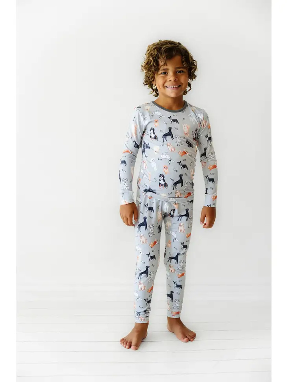 Macaron + Me Two Piece Long Sleeve Ocean Stripes Jammies Bamboo Pajamas Set  - SnapdragonsBaby