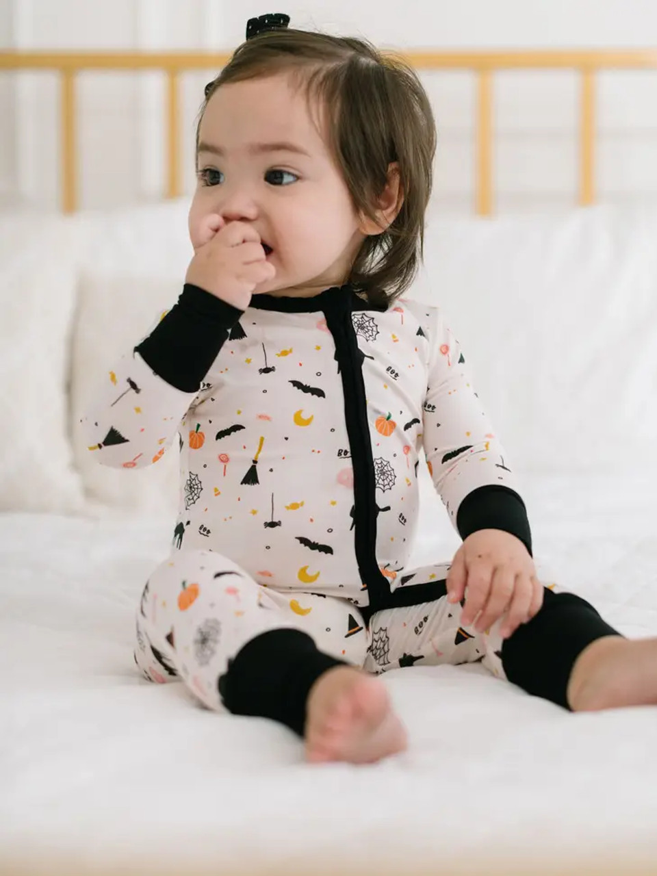 Ollie Jay Bamboo Baby Pajama Double Zip in Spooky Scenes Halloween