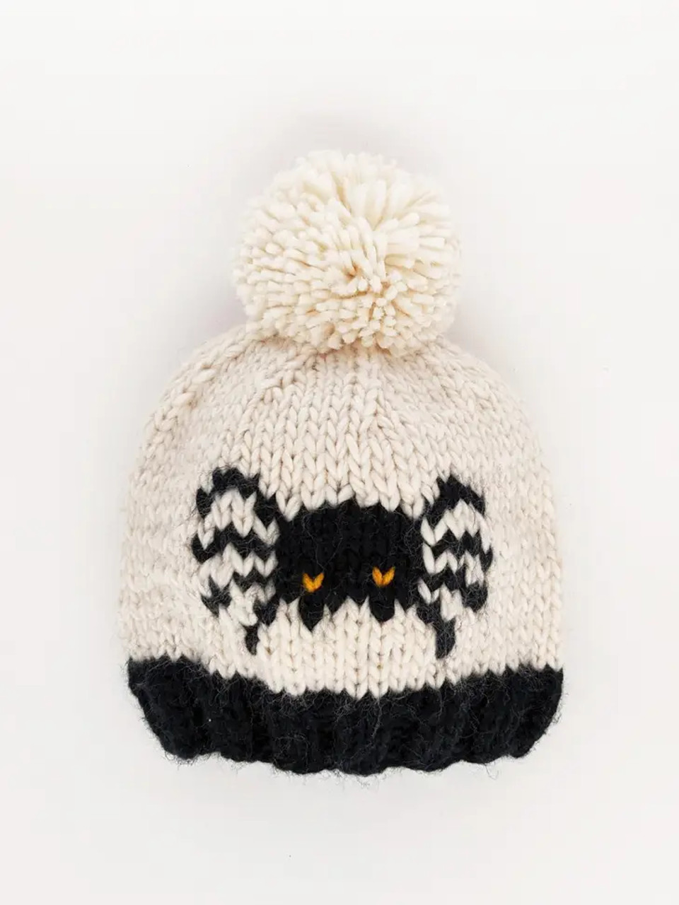 Huggalugs Winter White Pom Pom Knitted Beanie Hat