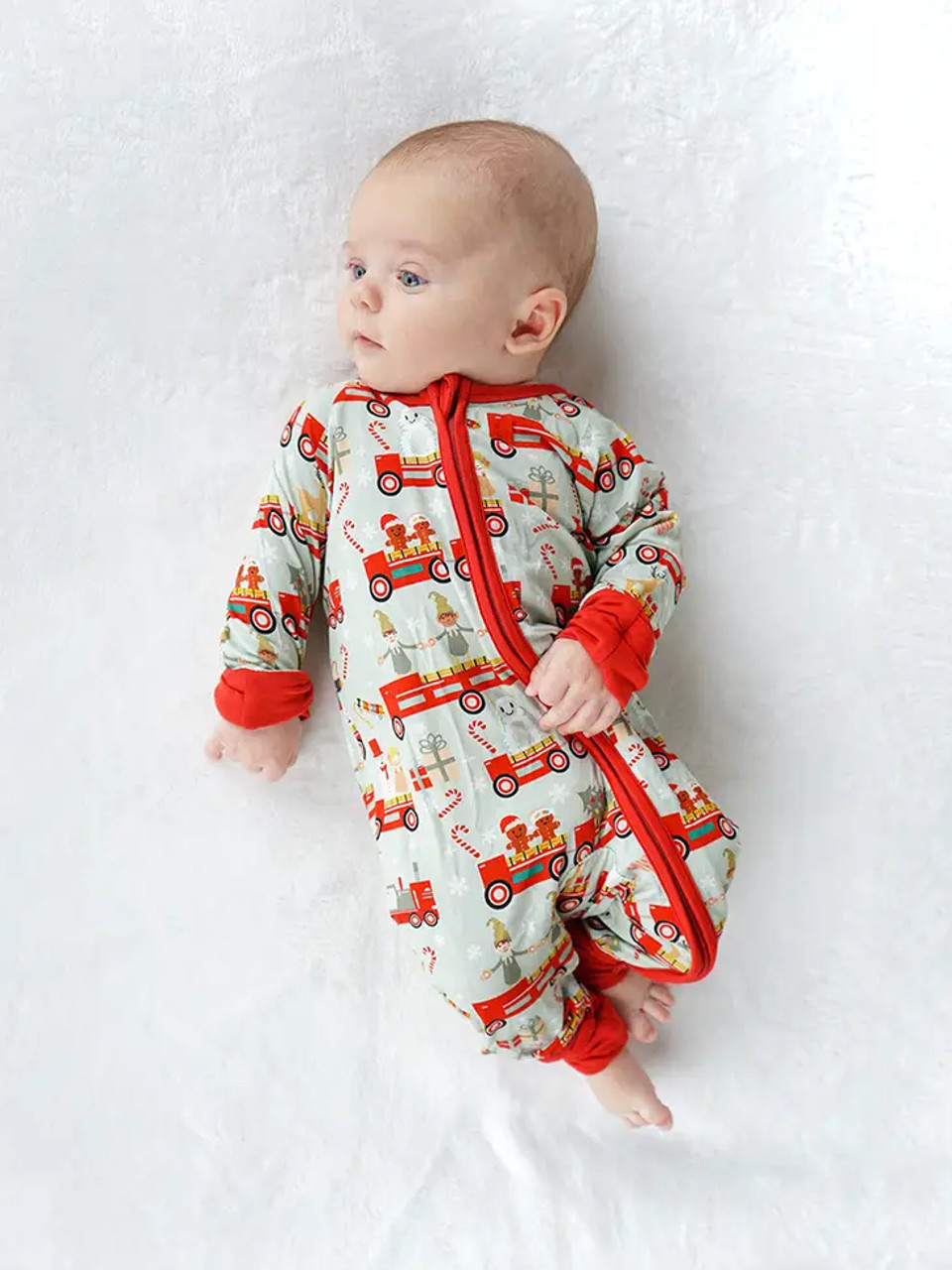 Emerson Friends Christmas Train Bamboo Convertible Romper