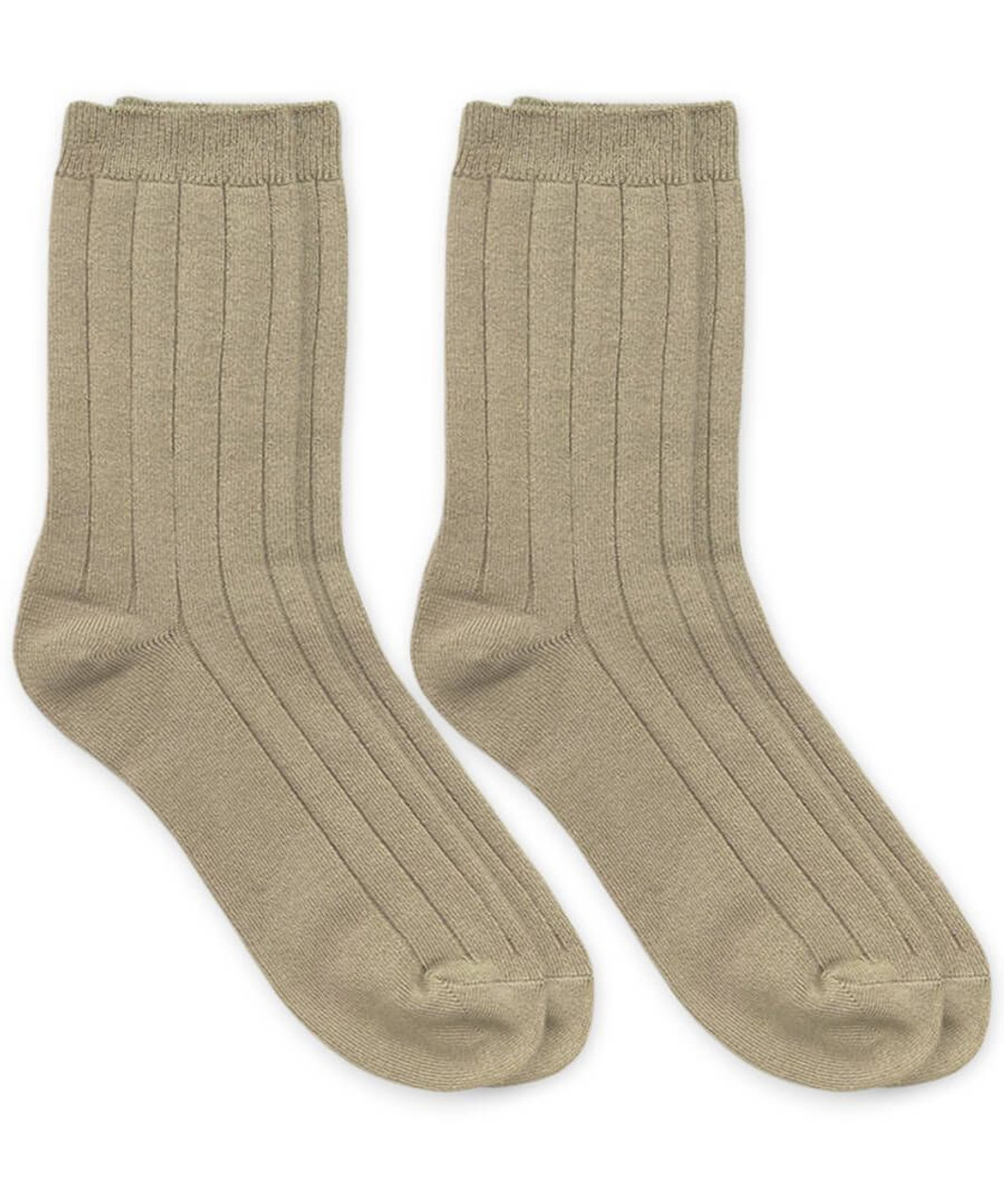 Jefferies Socks Bamboo Wide Rib Crew Socks 2 Pair Pack in Khaki -  SnapdragonsBaby