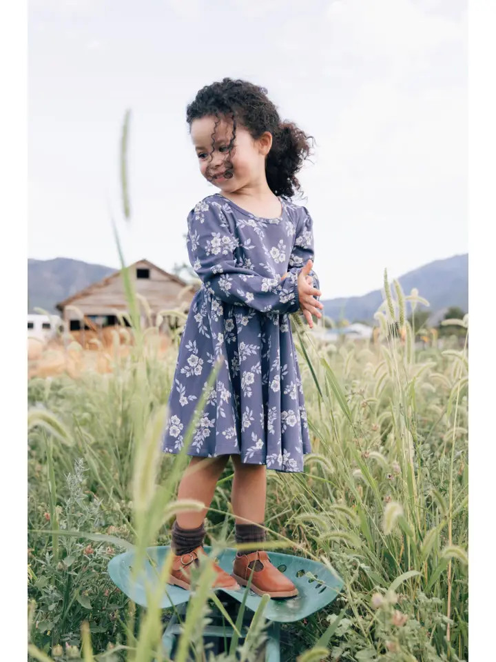 着物・セレモニードレス apolina Nola Dress Folk Floral Blue Mist Nola Dress in Folk Floral Blue Mist – Darling Clementine