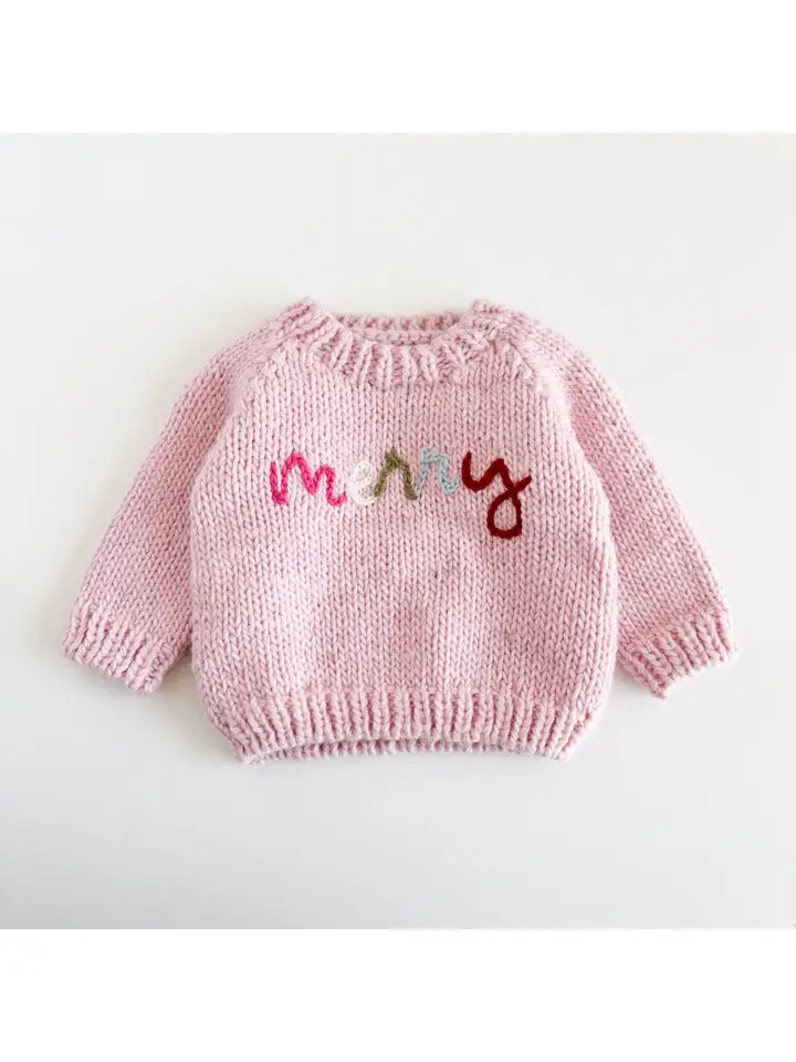 Figgy Friends Pink Merry Baby Sweater Christmas Holiday