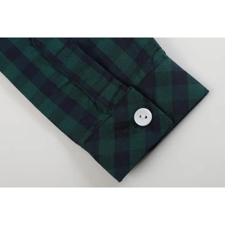 Blue and Green Gingham Boy Dress Shirt - Lil Cactus 3T