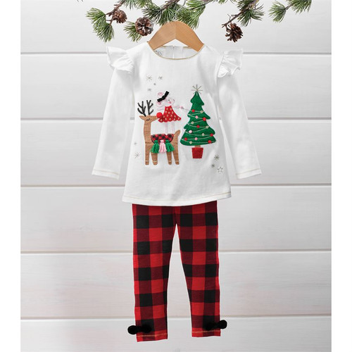 Mud Pie Christmas Alpine Village Reindeer Mouse Tunic and Leggings Set SZ 9/12M ONLY FINAL SALE
