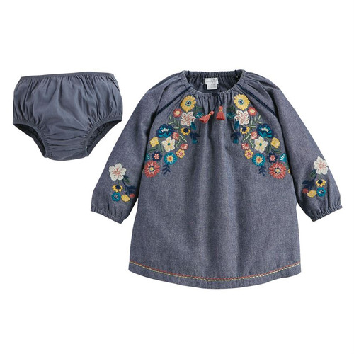 Mud Pie Chambray Embroidered Dress FINAL SALE 
