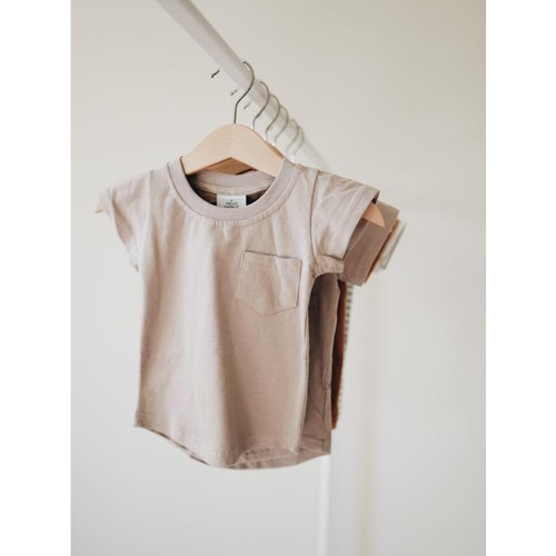 Orcas Lucille Brushed Cotton Tee in Mushroom SZ 6/12M ONLY