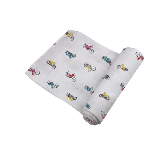 Newcastle Classics Vintage Motorcycles Bamboo Swaddle Blanket Newcastle Classics Vintage Motorcycles Bamboo Swaddle Blanket