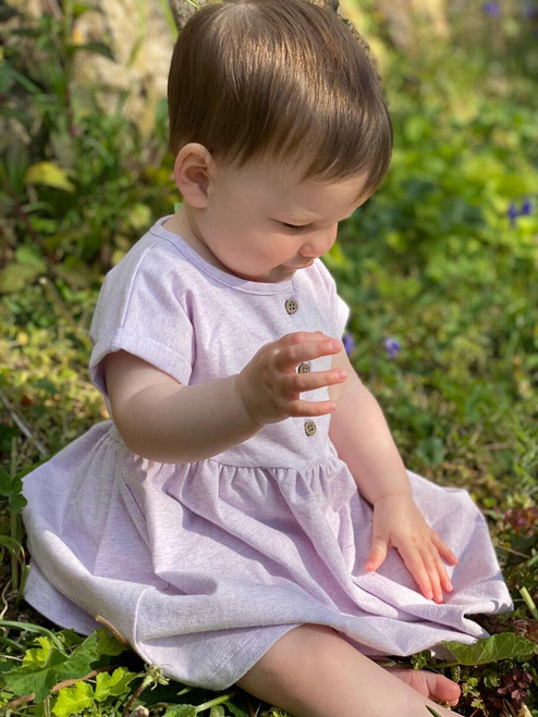 Ettie + H Chestan Jersey Dress in Lavender Solid - SnapdragonsBaby