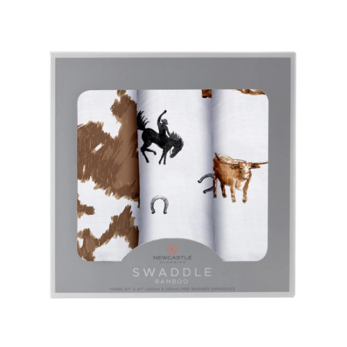 Newcastle Classics On The Range 3 Pack Bamboo Muslin Swaddle Blankets Newcastle Classics On The Range 3 Pack Bamboo Muslin Swaddle Blankets