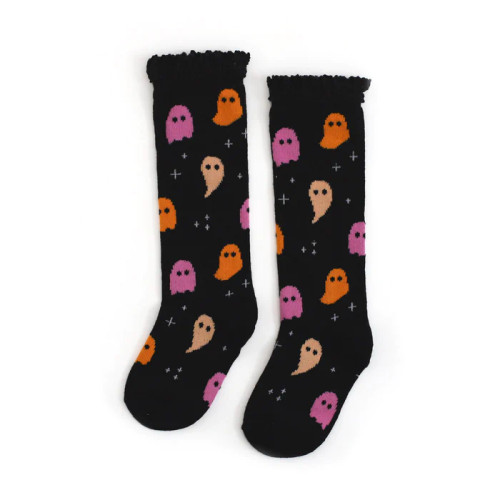 Little Stocking Co Halloween Hey Boo Ghost Lace Knee Socks SZ 7/10 YRS  ONLY