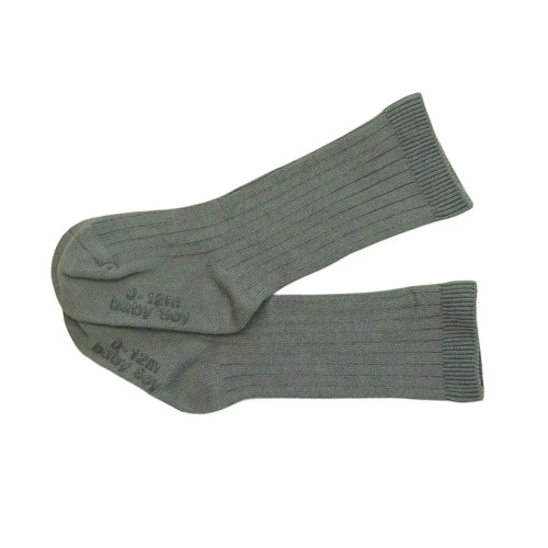 Babysoy Solid Non Slip Knee Highs Socks in Thunder (Dark Gray)