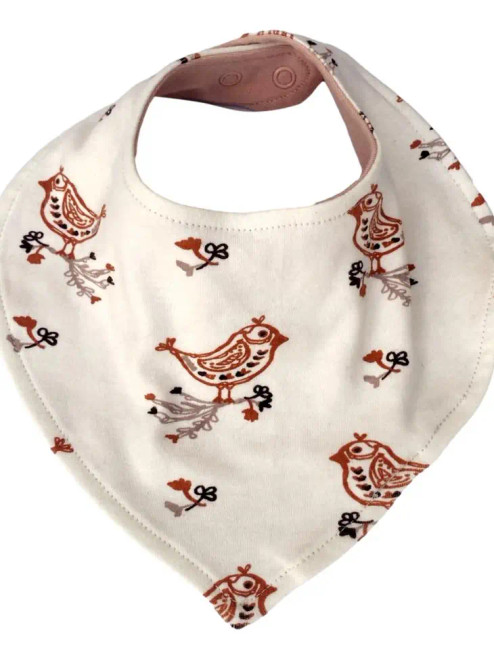 Cat & Dogma Celadon Quail Organic Bandana Baby Bib