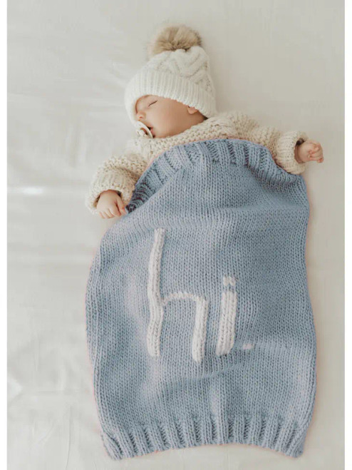 Huggalugs Hi Knit Blanket in Surf Blue