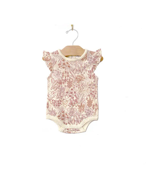 City Mouse Studio Flutter Sleeve Bodysuit in Pastel Gardens