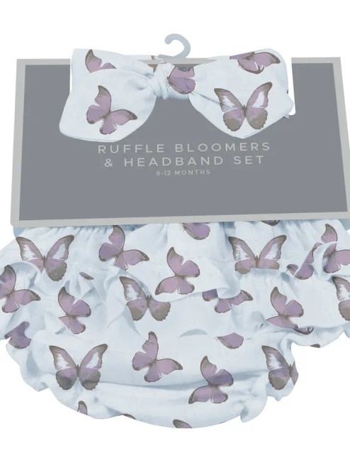 Newcastle Classics Winsome Butterflies Ruffle Bloomers and Headband Set