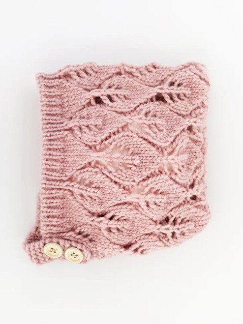 Huggalugs Leaf Lace Bonnet in Rosy Pink